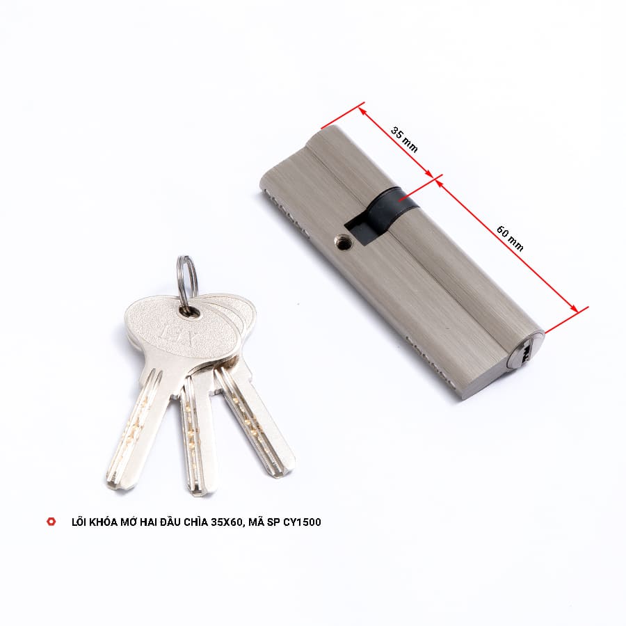 Lõi Khóa Mở 2 Đầu Chìa 30-60, Mã CY1500