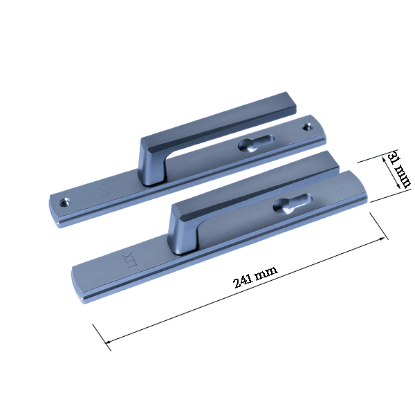 Tay Nắm Cửa Đi - Mầu Xám Ánh Kim (Anode)- 1