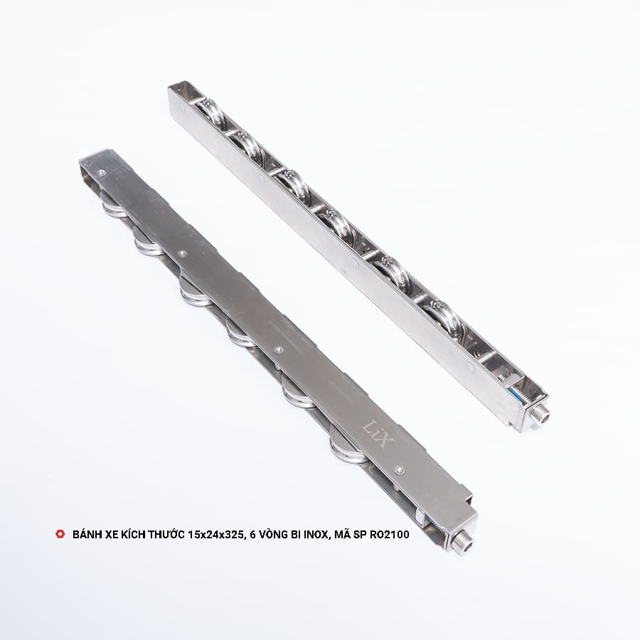 Bánh Xe 6 Bánh 15x24mm, Mã RO2100 Bánh Xe Kích Thước 15x24, 6 Vòng Bi Inox, Mã RO2100